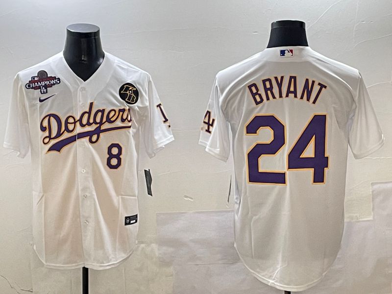 Men Los Angeles Dodgers #24 Bryant White Fashion Game 2025 Nike MLB Jersey style 3063->los angeles dodgers->MLB Jersey